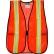 Gilet de sécurité MCR Safety V201R orange, bandes réfléchissantes de 2", polyester, sangles latérales, taille unique
