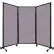 Portable Acoustical Partition Panel, AWRD 70"x8'4" Fabric, With Casters, Cloud Gray