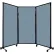Portable Acoustical Partition Panel, AWRD  70"x8'4" Fabric, With Casters, Powder Blue