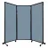 Portable Acoustical Partition Panel, AWRD  80"x8'4" Fabric, With Casters, Powder Blue