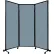 Panneau de séparation acoustique portable, AWRD 88 po x 8 pi 4 po, en tissu, avec roulettes, bleu poudré
