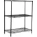Nexel® 3 Shelf, Black Epoxy Wire Shelving Unit, Starter, 24"W x 24"D x 54"H