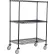 Nexel® 3 Shelf Truck, Black Epoxy, 24"W x 24"D x 69"H, Polyurethane Swivel Casters