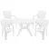 Ensemble Global Industrial™ : table ronde en résine de 45 pouces avec 4 chaises en résine, blanc