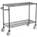 Nexel®, 2 Shelf Push Cart, Black Epoxy, 42"L x 21"W x 40"H, Poly Casters, 4 Swivel