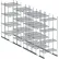 Nexel® Rayonnage au sol sur rails haute densité, 8 éléments, acier inoxydable, 36" de largeur x 18" de profondeur x 76" de hauteur, longueur de 16'