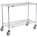 Nexel®, 2 Shelf, Shelf Cart, Chrome, 48"W x 21"D x 40"H, Poly Casters, 4 Swivel, 2 Brake