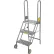 Tri-Arc 3 Step Folding Rolling Ladder Stand, Perforated Tread