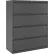 Armoire à dossiers latérale Hirsh Industries® série HL1000® de 42" de largeur, à 4 tiroirs, couleur charbon
