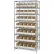 Étagère Quantum® à 8 bacs chromés, 91,4 cm (L) x 45,7 cm (P) x 188 cm (H), 35 bacs empilables, ivoire