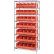 Étagère Quantum® à 8 bacs chromés, 91,4 cm (L) x 35,6 cm (P) x 188 cm (H), 35 bacs empilables, orange