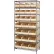 Étagère Quantum® à 8 bacs chromés, 91,4 cm (L) x 53,3 cm (P) x 188 cm (H), 24 bacs empilables, ivoire