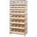 Étagère Quantum® à 8 bacs chromés, 91,4 cm (L) x 45,7 cm (P) x 188 cm (H), 28 bacs empilables, ivoire