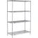 Étagère Nexel® 4, Étagère en fil métallique époxy Nexelate® Silver, Modèle de base, 24" de largeur x 21" de profondeur x 74" de hauteur