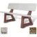 Banc en béton Bohlmann 38" pour usage résidentiel avec dossier, assise blanche polie, pieds en pierre de rivière couleur beige