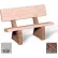 Banc commercial Bohlmann 48 po en béton avec dossier, assise en galets de rivière beiges polis, pieds en quartzite rouge