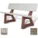 Banc en béton Bohlmann 58" pour usage résidentiel avec dossier, assise blanche polie, pieds en calcaire gris