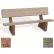 Banc commercial en béton Bohlmann 72", avec dossier, assise en quartzite rouge poli, pieds en calcaire gris