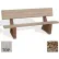 Banc commercial en béton Bohlmann 72", avec dossier, assise en pierre de rivière beige polie, pieds en pierre de rivière beige