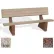 Banc commercial en béton Bohlmann 72", avec dossier, assise blanche polie, pieds en quartzite rouge
