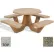 Table de pique-nique octogonale de 40 pouces, en béton, plateau beige / structure grise