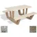 Table de pique-nique rectangulaire de 38 pouces, en béton, grise