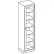 Blickman K18HAS Stainless Steel Medical Cabinet with Glass Door, 5 Shelves, 18-3/4"W x 18"D x 84"H