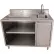 Table de service en acier inoxydable BK Resources, évier à droite, rehausse de 5", prise électrique, 30 x 60