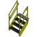 Bluff OSHA 4 Step Steel Stairway, 36"W, 38"H, Yellow