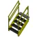 Bluff OSHA 5 Step Steel Stairway, 36"W, 46"H, Yellow