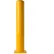 Bolt Down Bollard, 4" Dia. x 42"H on 8" x 8" Plate w/ 4 Bolts, Yellow