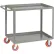 Chariot de service soudé Little Giant® avec 2 tablettes à rebord, capacité de 2 000 lb, 48" L x 30" l x 35" H, gris