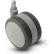 Roulette Shepherd® à tige filetée et bande de roulement souple - Diamètre 50 mm, filetage 5/16-18 x 1 pouce, grise