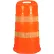 Borne de signalisation Cortina avec 4 bandes réfléchissantes de 4 pouces, en LDPE, référence 03-782-4HI