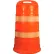 Baril de signalisation Cortina avec (4) bandes réfléchissantes « Diamond Grade » de 6 pouces, en LDPE, 03-782-6FP