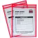 Porte-étiquettes néon C-Line Products, rouge, cousu, transparent des deux côtés, 9 x 12, 15 unités/boîte