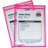 C-Line Products : porte-ticket « Neon Shop », rose, cousu, transparent des deux côtés, 9 x 12, 15 pièces par boîte