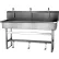 Sani-Lav® 56F1-0.5 3-Person Floor Mount Wash Station With Single Foot Pedal Valves, 0.5 GPM