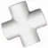 Raccord en croix, diamètre 1-1/2", PVC de qualité mobilier, blanc - Lot de 15