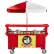 Cambro CVC724158 - Camcruiser Vending Cart, 4 full size pans, 6" deep, Hot Red