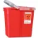 Covidien 2-Gallon Biohazard Sharps Container with Hinged Lid, 10-1/2"W x 7-1/4"D x 10"H, Red