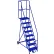 Canway Equipment Mfg Inc. – Support d'échelle mobile pour allées étroites à 8 marches, incliné à 60°, largeur de chaque marche : 20 pouces, marches perforées
