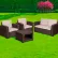 Ensemble de jardin Flash Furniture® 4 pièces en simili-rotin, brun chocolat brun coussins beiges