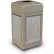 Poubelle carrée PolyTec™, beige avec panneaux en acier inoxydable « Reeds », 42 gallons