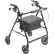 Rollator en aluminium avec roulettes de 6 pouces, dossier rabattable et amovible, siège rembourré, noir