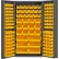 Armoire de rangement Durham DC-BDLP-132-95 - 132 bacs jaunes à accrocher, porte profonde, 36" de largeur x 24" de profondeur x 72" de hauteur