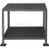 Durham Mfg. Stationary Machine Table W/ 2 Shelves, Steel Square Edge, 48"W x 24"D x 30"H, Gray