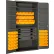 Armoire de rangement robuste Durham 3501524RDR - Portes affleurantes - 4 tiroirs, 52 bacs jaunes, 36 x 24 x 72
