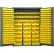Armoire de rangement Durham SSC-227-NL-95 - 227 bacs jaunes à accrocher, 60" de largeur x 24" de profondeur x 78" de hauteur