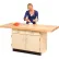 Diversified Spaces 2 Station Workbench, 2 Drawers, 1 Cabinet, 64"W x 28"D, Tan